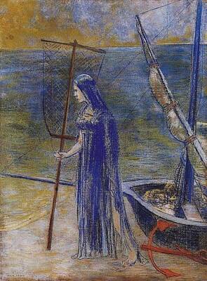 Beach House Shell Fish - The Fisherwoman, 1900 by Odilon Redon