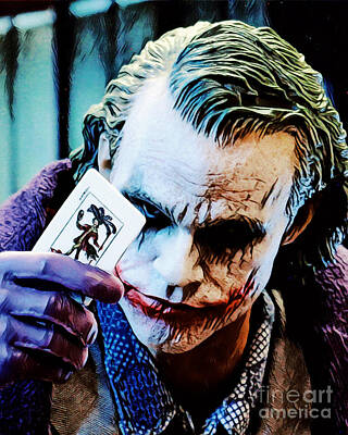 Comics Royalty Free Images - The Joker Card Royalty-Free Image by Pixel Chimp