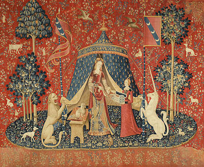 Fantasy Royalty Free Images - The Lady And The Unicorn Royalty-Free Image by Vintage Art