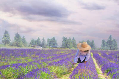Green Grass Royalty Free Images - The Lavender Lady of Provence Royalty-Free Image by Colleen Taylor
