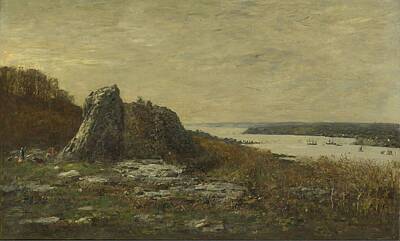 Bear Paintings - The Outskirts of Brest, the Estuary of the Elorn River, 1873 by Eugene Boudin