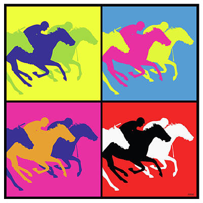 Animals Drawings Royalty Free Images - The Race Horse Royalty-Free Image by Greg Joens