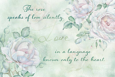 Roses Digital Art - The Rose Speaks of Love by Anita Pollak