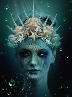 Surrealism Royalty-Free and Rights-Managed Images - The Siren by Marianna Mills