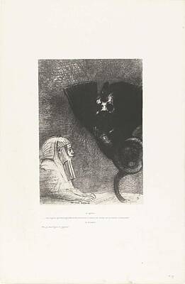 Vintage Jaquar - The Sphinx and the Chimera, 1889 by Odilon Redon