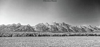 Negative Space Rights Managed Images - The Teton Range BW Royalty-Free Image by Mitch Johanson