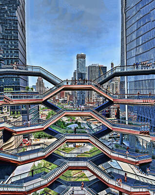 Rowing Royalty Free Images - The Vessel - Hudson Yards # 11 - N Y C       Royalty-Free Image by Allen Beatty