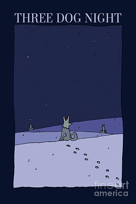 Best Sellers - Comics Drawings - Three Dog Night by BlackLineWhite Art