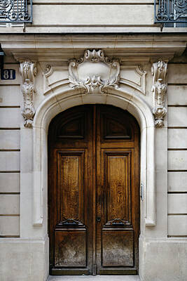 Travel Pics Rights Managed Images - Traditional Parisian Door Royalty-Free Image by Georgia Clare