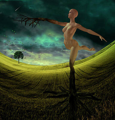 Nudes Digital Art - Tree Nymph by Bruce Rolff