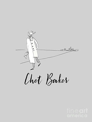Best Sellers - Music Drawings - Tribute to Chet Baker by BlackLineWhite Art