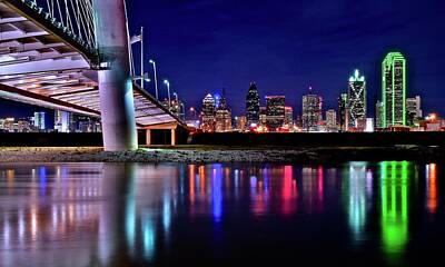 Sewing Machine - Trinity River Night View of Dallas by Frozen in Time Fine Art Photography