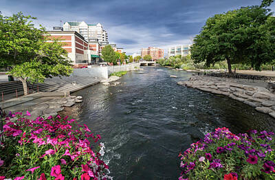 Fantasy Royalty-Free and Rights-Managed Images - Truckee River Downtown Reno by Janis Knight