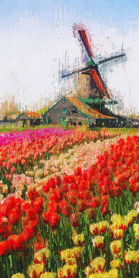Christmas Trees - Tulips and Windmills - 03 by AM FineArtPrints