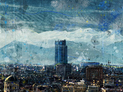 Surrealism Digital Art Rights Managed Images - Turin skyscraper Royalty-Free Image by Andrea Gatti