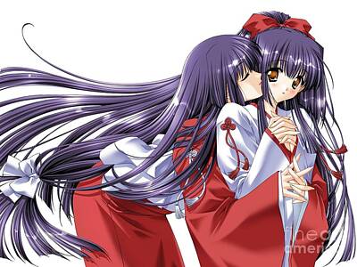 Comics Drawings - Two Lesbian Hentai Samurai Girls Ultra HD by Hi Res
