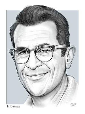 Landmarks Drawings Royalty Free Images - Ty Burrell Royalty-Free Image by Greg Joens