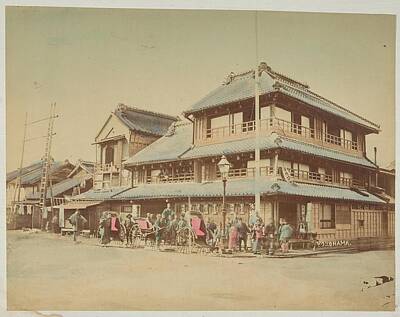 Kim Fearheiley Photography Royalty Free Images - Unidentified Hotel, Yokohama, Japan ca. 1880 Royalty-Free Image by Celestial Images