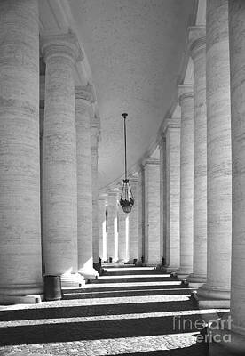 Flags On Faces Semmick Photo - Vatican - The Colonnade at St. Peters Basilica by Stefano Senise