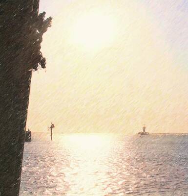 Femme Fatale - View Of Ferry From Hatteras 8 by Cathy Lindsey