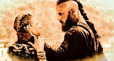 Vintage Jaquar - Viking movie scene Ragnar and Lagertha by Artista Fratta