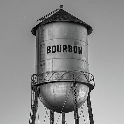 Staff Picks Rosemary Obrien - Vintage Bourbon Monochrome Water Tower at Dusk by Gregory Ballos