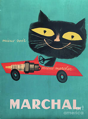 Royalty-Free and Rights-Managed Images - Vintage French Car Advert by Mindy Sommers