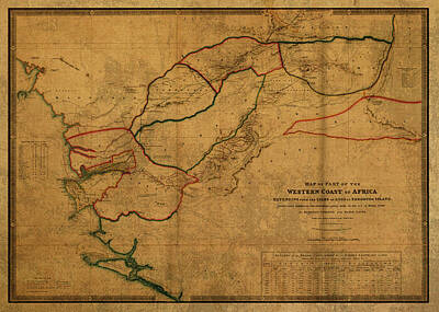 Thomas Kinkade - Vintage Map of Sierra Leone Africa 1840 by Design Turnpike