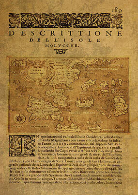 Lamborghini Cars - Vintage Map of the Spice Islands 1576 by Design Turnpike
