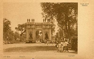 Moody Trees - Vintage Photos 1850s - 1920s - Postcard of Old Gate  Rhodesia  Indonesia 640 by Celestial Images