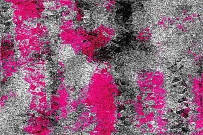 Christmas Trees - Vintage Psychedelic Painting Texture Abstract In Pink And Black With Noise And Grain by Tim LA