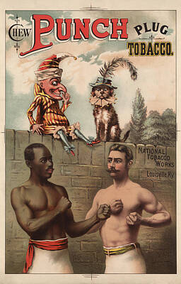 Sports Mixed Media - Vintage Punch Chewing Tobacco Ad - 1886 by War Is Hell Store