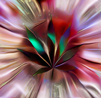 Abstract Digital Art - Vivid marijuana leaf by Bruce Rolff
