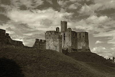 Snowflakes - Warkworth Castle Sepia by Jeff Townsend
