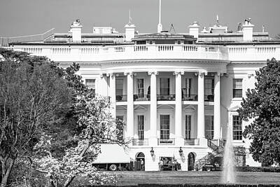 Target Threshold Watercolor Rights Managed Images - White House In Black And White  Royalty-Free Image by Edward Garey