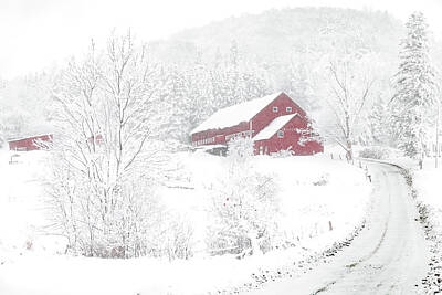 Iconic Buildings In Watercolor Royalty Free Images - Wilder Farm in Snowstorm Royalty-Free Image by Tim Kirchoff