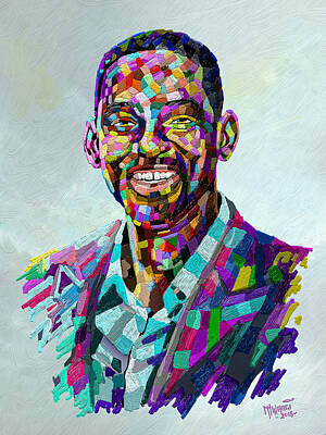 Celebrities Paintings - Will Smith by Anthony Mwangi