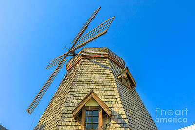 Popstar And Musician Paintings Royalty Free Images - Windmill in blue sky Royalty-Free Image by Benny Marty