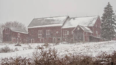 Joann Long Royalty-Free and Rights-Managed Images - Winter Barn Scene by Joann Long
