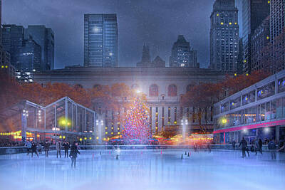 Mark Andrew Thomas Rights Managed Images - Winter Village at Bryant Park Royalty-Free Image by Mark Andrew Thomas
