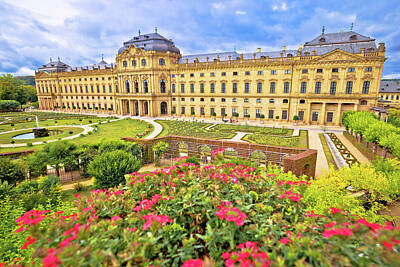 Roses Rights Managed Images - Wurzburg Residenz and colorful gardens view Royalty-Free Image by Brch Photography