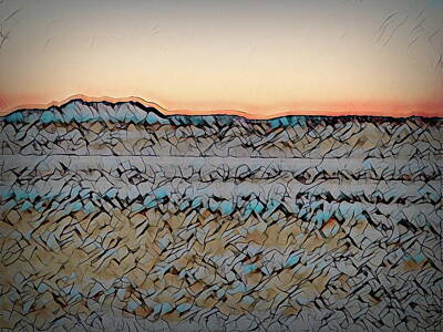 Abstract Landscape Digital Art - Wyoming Landscape in abstract by Cathy Anderson