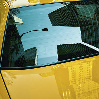 Global Design Shibori Inspired - Yellow Cab, Big Apple by Dave Bowman