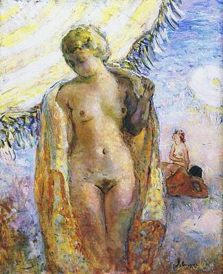 Rustic Kitchen Royalty Free Images - Young Woman at the Beach, 1925 Royalty-Free Image by Henri Lebasque