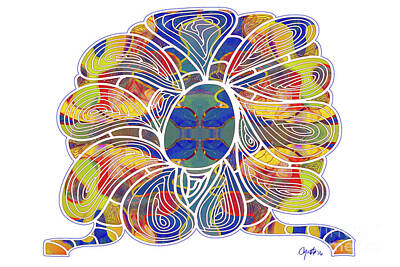 Abstract Flowers Digital Art - Zen Flower Abstract Meditation Digital Mixed Media Art by Omaste Witkowski by Omaste Witkowski