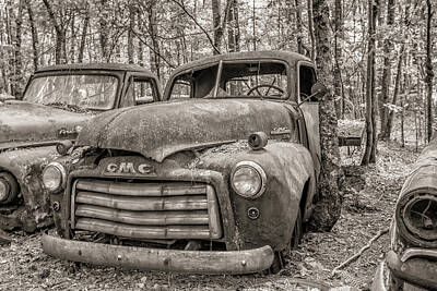 Whimsical Flowers - 1950s GMC 150 Pickup Truck at Old Car City in White GA by Peter Ciro
