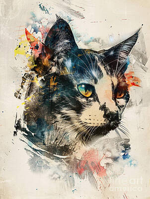 Abstract Drawings - A graphic design of Bengal Cat by Clint McLaughlin