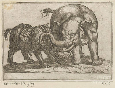 Chinese New Year - A rhino is fighting an elephant, Antonio Tempesta, 1600 by Shop Ability