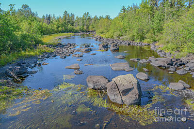 Watercolor Butterflies - A rocky stream, flowing through the mountains of Minnesota by Norm Lane