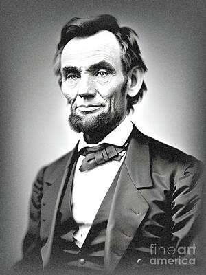 Politicians Digital Art Royalty Free Images - Abraham Lincoln, President Royalty-Free Image by Esoterica Art Agency